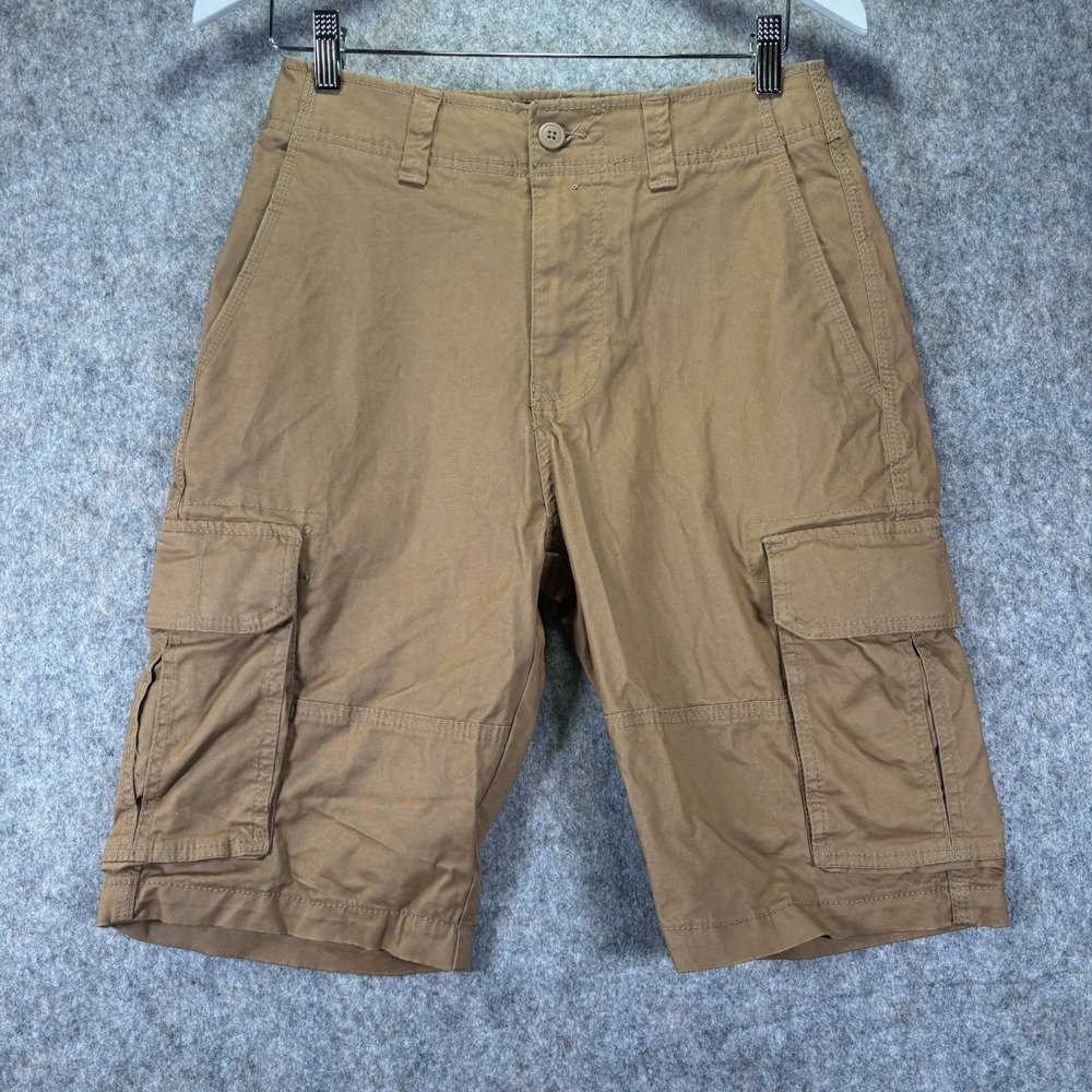 Goodfellow Cargo Shorts Size 28 Mens Khaki Brown Pockets Stretch Cotton Spandex